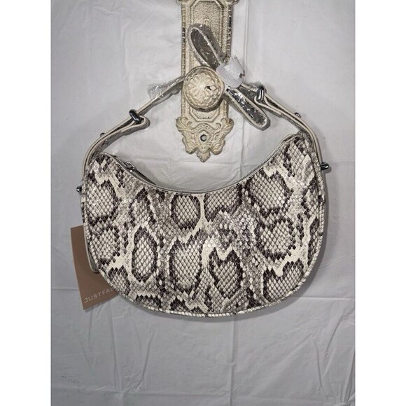 JustFab Snakeskin Minimal Shoulder Bag hobo shoulder bag Purse JustFab Snakeskin - Picture 4 of 7